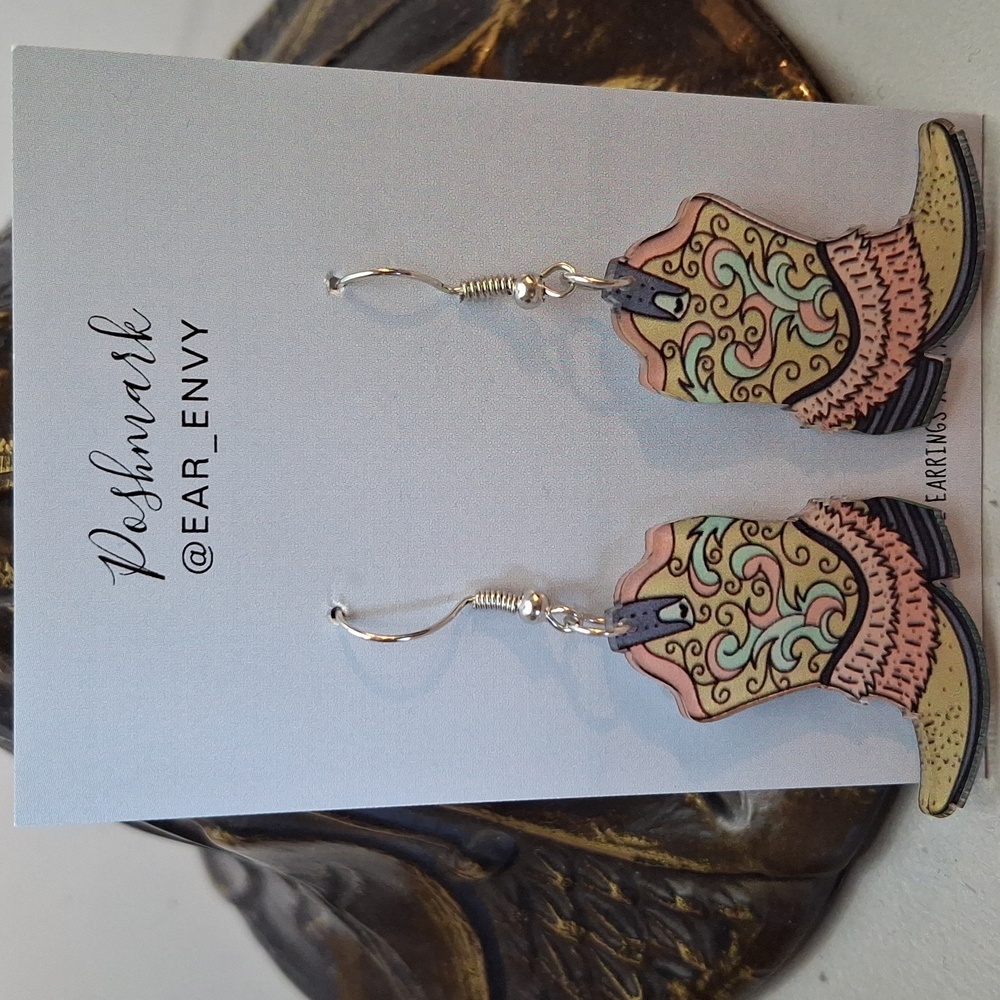 Colorful Cowboy Boot Earrings